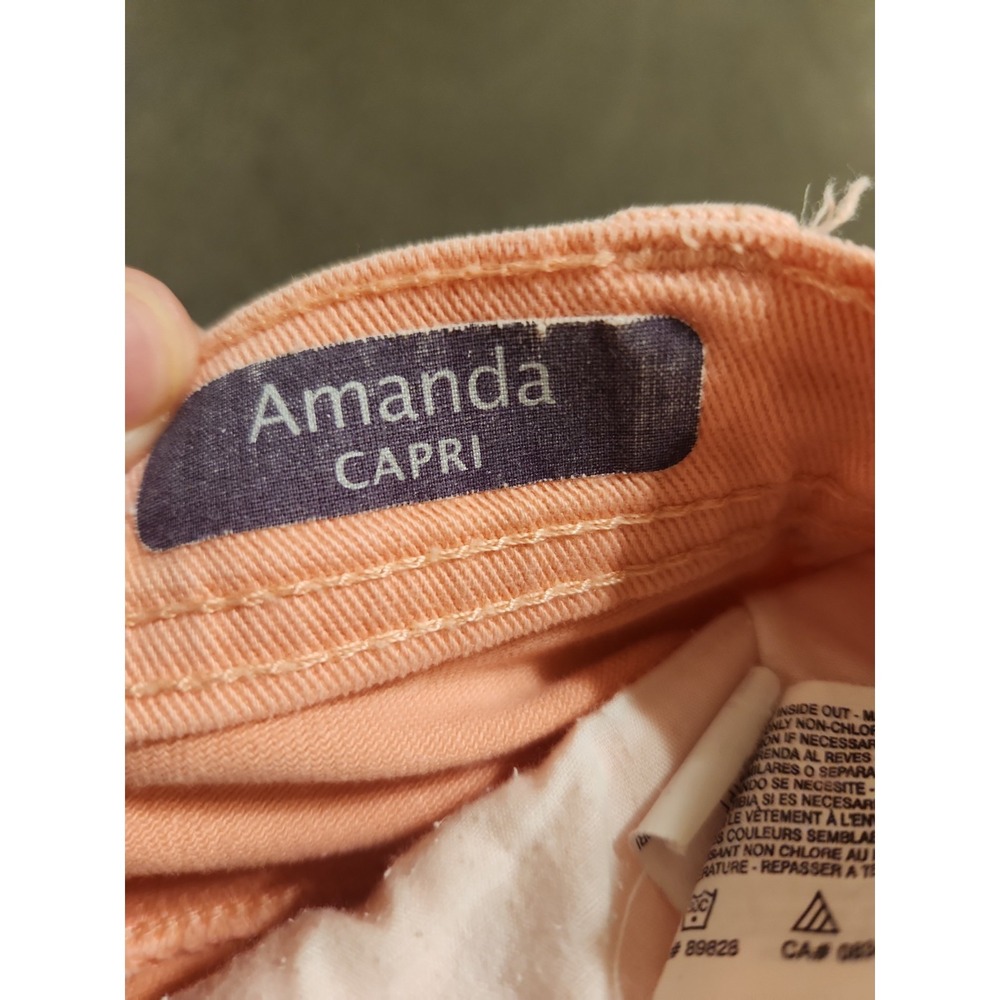 Gloria Vanderbilt Amanda Capris Women Size 6 Pink Cotton Stretch Slimming Summer - Picture 9 of 15